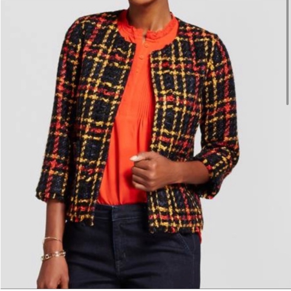 A New Day Size XS Plaid Tweed Blazer